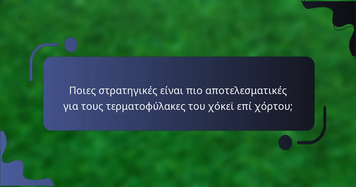 Ποιες στρατηγικές είναι πιο αποτελεσματικές για τους τερματοφύλακες του χόκεϊ επί χόρτου;