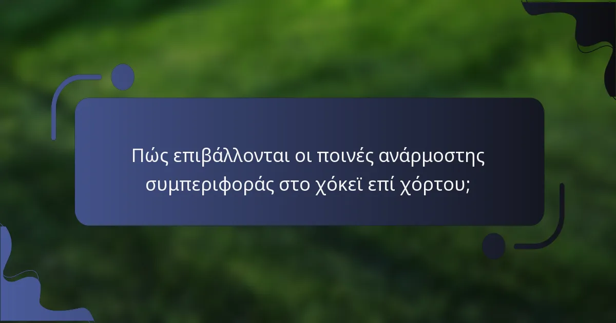 Πώς επιβάλλονται οι ποινές ανάρμοστης συμπεριφοράς στο χόκεϊ επί χόρτου;
