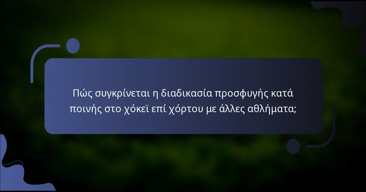 Πώς συγκρίνεται η διαδικασία προσφυγής κατά ποινής στο χόκεϊ επί χόρτου με άλλες αθλήματα;